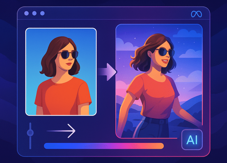 AI-generated animation turning a static product image into a dynamic ad, created using Meta’s new AI advertising tools.
