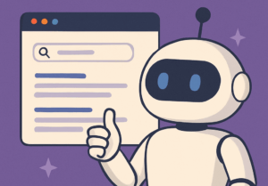 AI technology analyzing and indexing a website for better online visibility