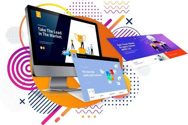 Website development image showing modern web design, responsive layouts and professional site-building elements.