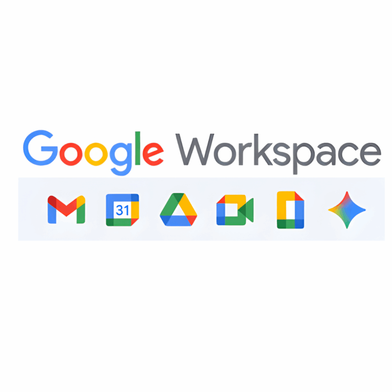 A dashboard view of Google Workspace apps like Gmail, Drive, Docs, and Meet, illustrating seamless collaboration across tools