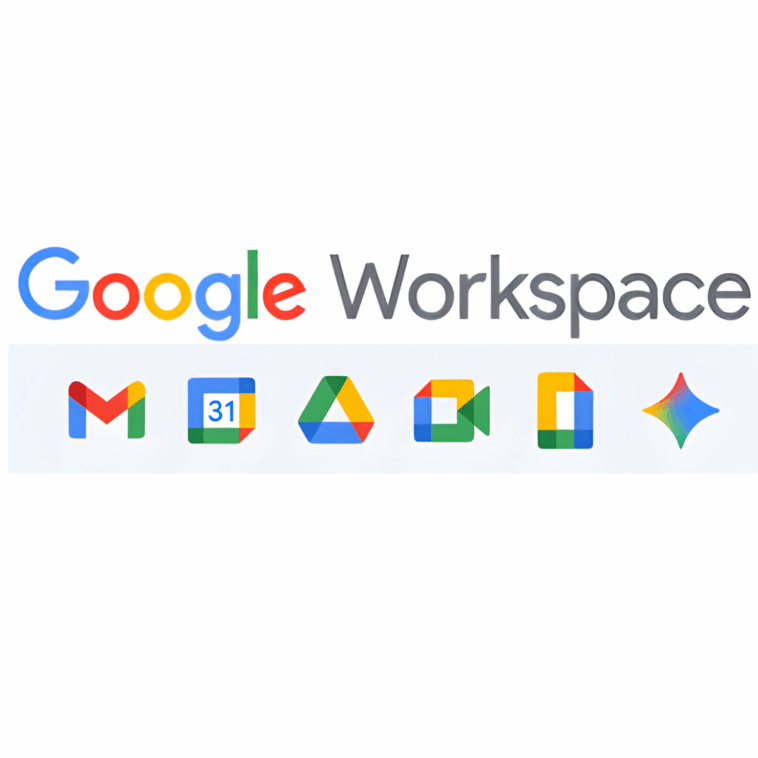 A dashboard view of Google Workspace apps like Gmail, Drive, Docs, and Meet, illustrating seamless collaboration across tools
