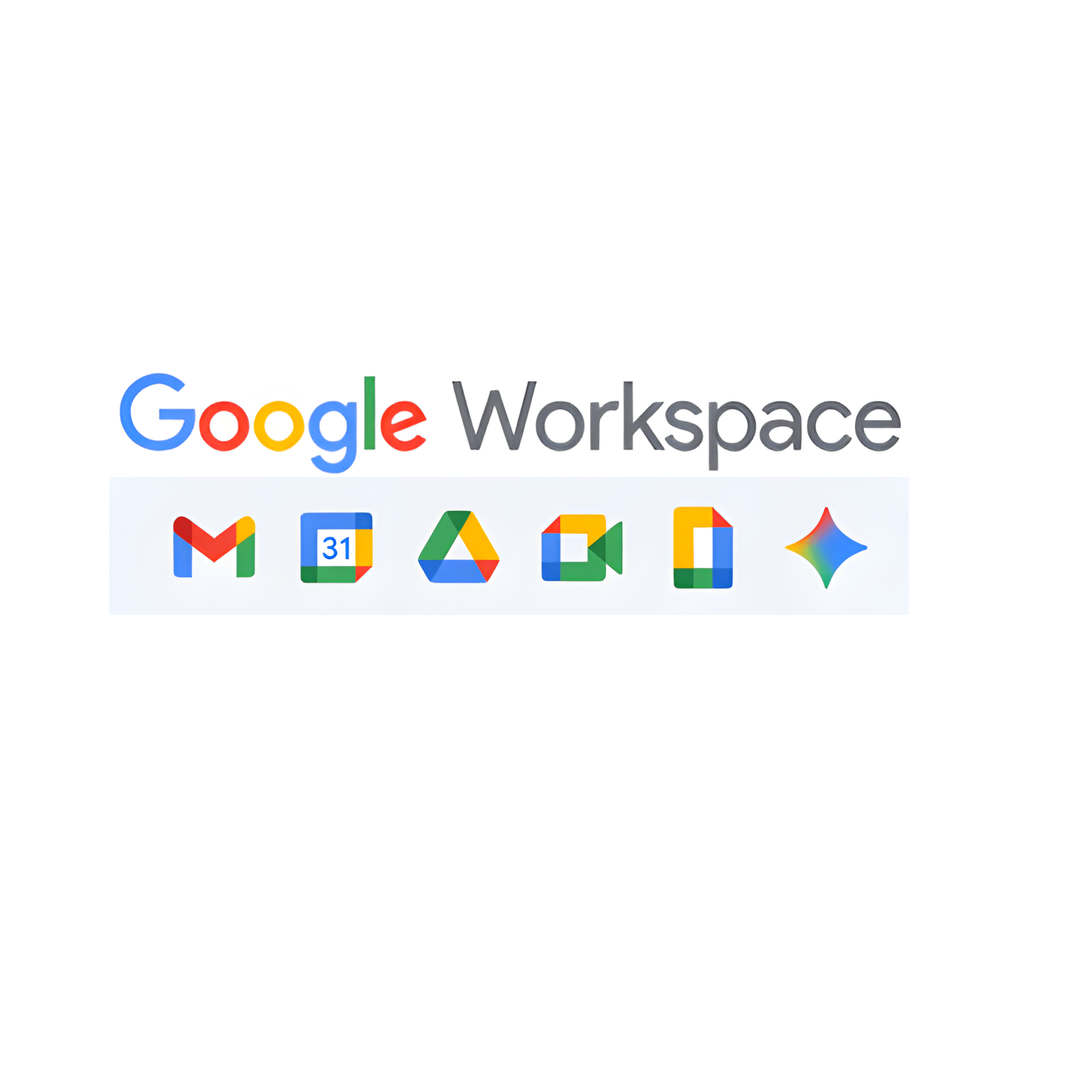 A dashboard view of Google Workspace apps like Gmail, Drive, Docs, and Meet, illustrating seamless collaboration across tools